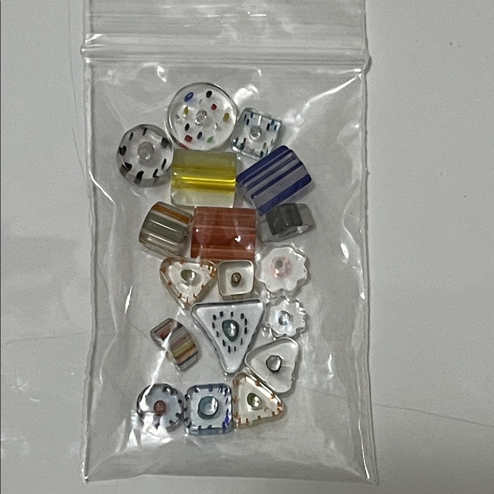 Mixed Furnace Glass Cane Beads, Assorted Shapes, Colors & Sizes, 8mm-14mm approx
